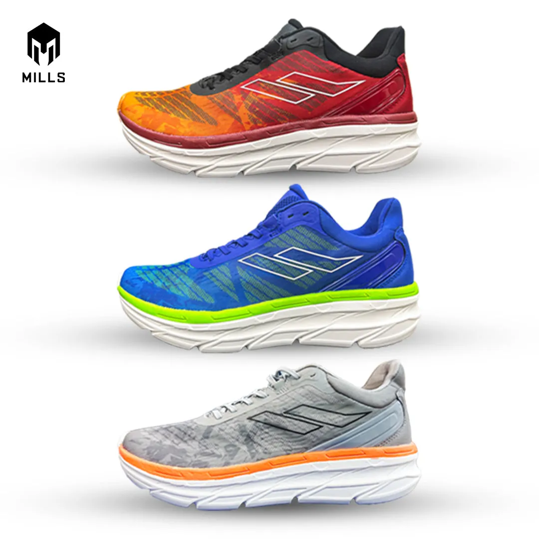 Mills Sepatu Lari Running Shoes Enermax Cushion Red / Orange / Black 9101001
