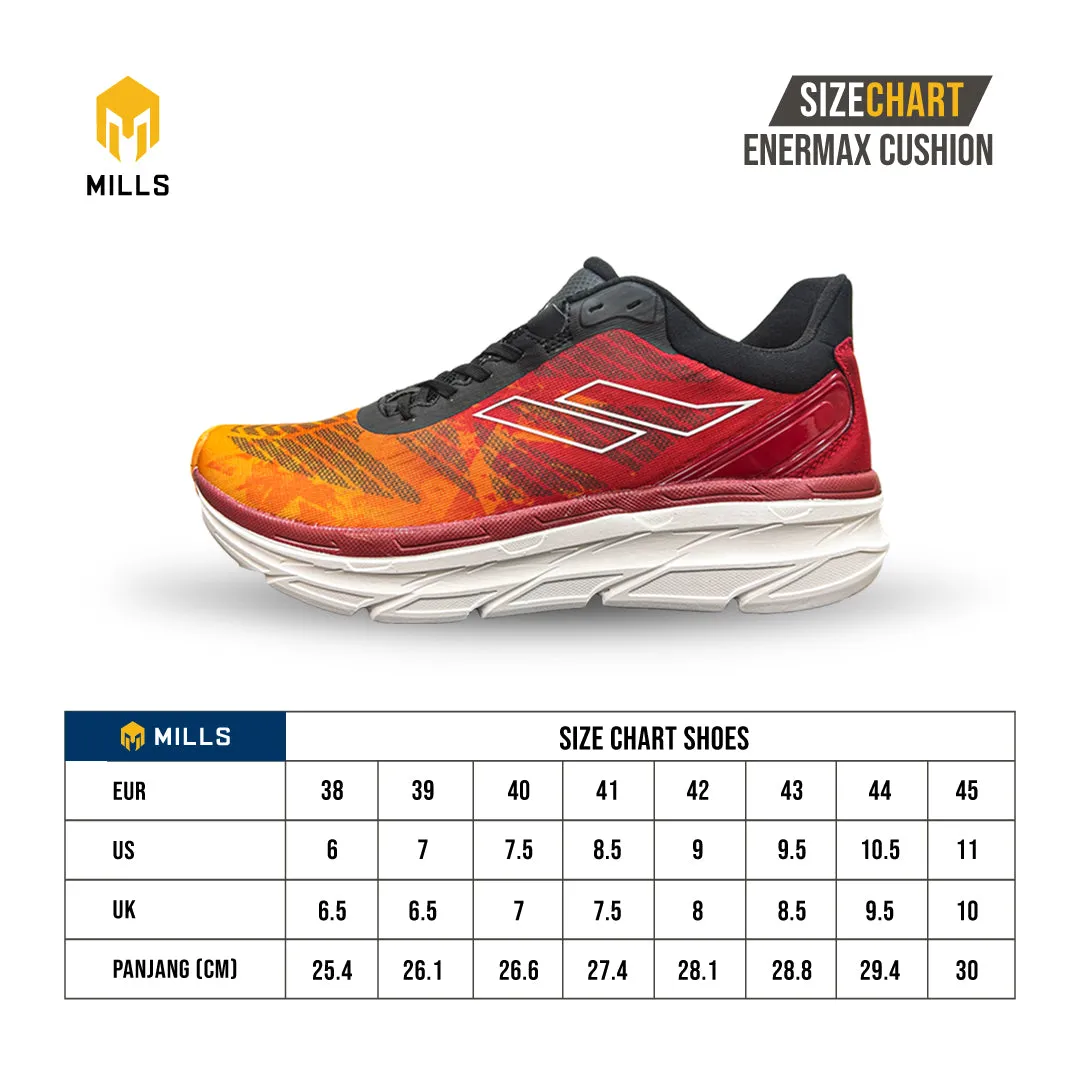 Mills Sepatu Lari Running Shoes Enermax Cushion Red / Orange / Black 9101001