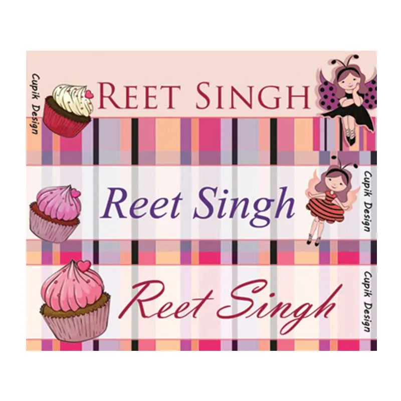 Personalised Fairies & Cupcakes Waterproof Stickers - Rectangular