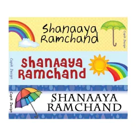 Personalised Rainbow Waterproof Stickers - Rectangular