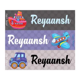 Personalised Transport 1 Waterproof Stickers - Rectangular