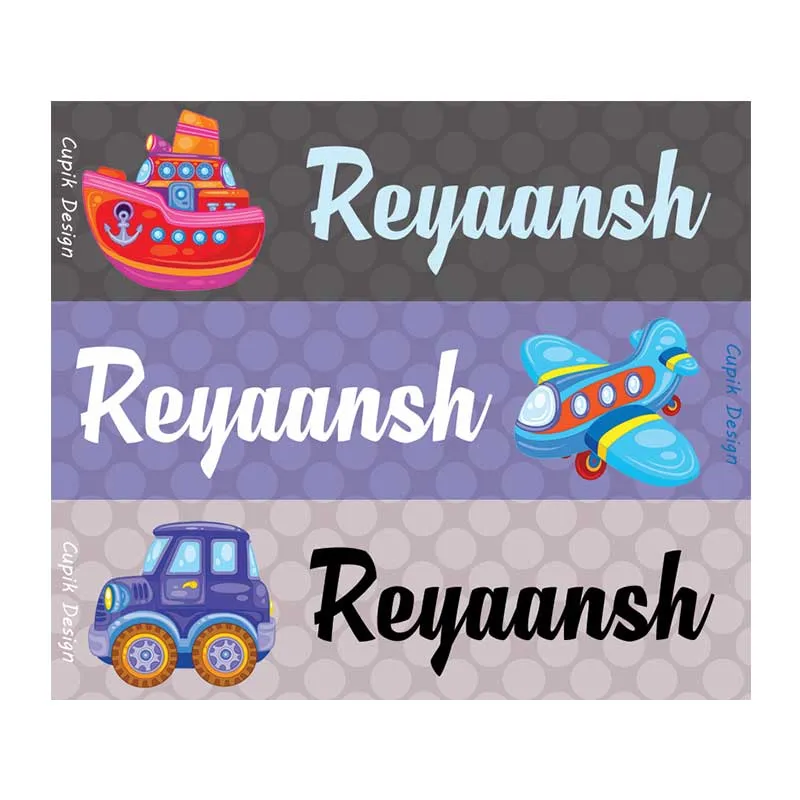 Personalised Transport 1 Waterproof Stickers - Rectangular