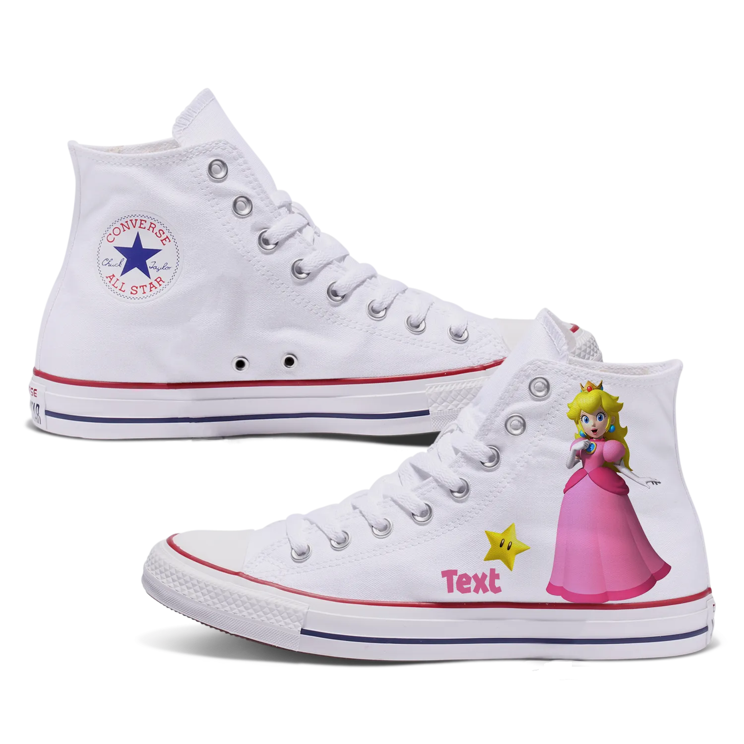 Princess Peach Adult Custom Converse