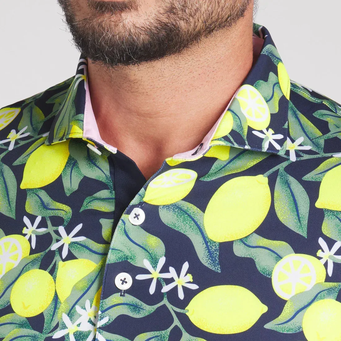 Puma Mens Deep Navy Puma X AP Lemon Branch Polo