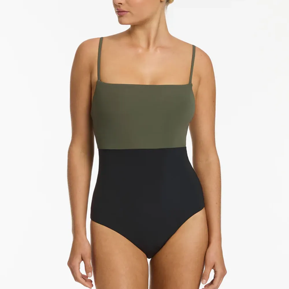 Versa Tank One Piece Olive/Black