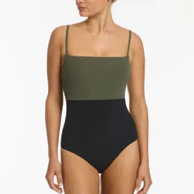 Versa Tank One Piece Olive/Black