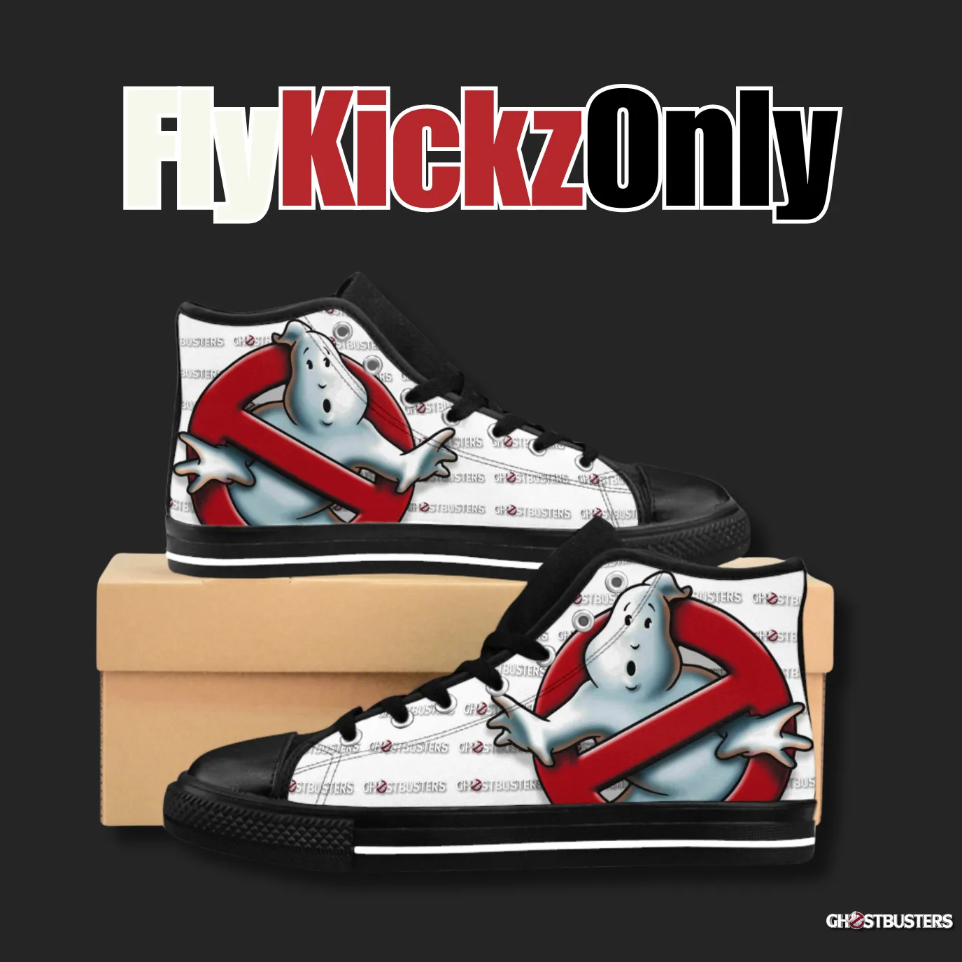 Vintage-Sealed "GHOSTBUSTERS" 3D Apparel Sneakers Custom| Brand New Men's Fashion By FlyKickzOnly