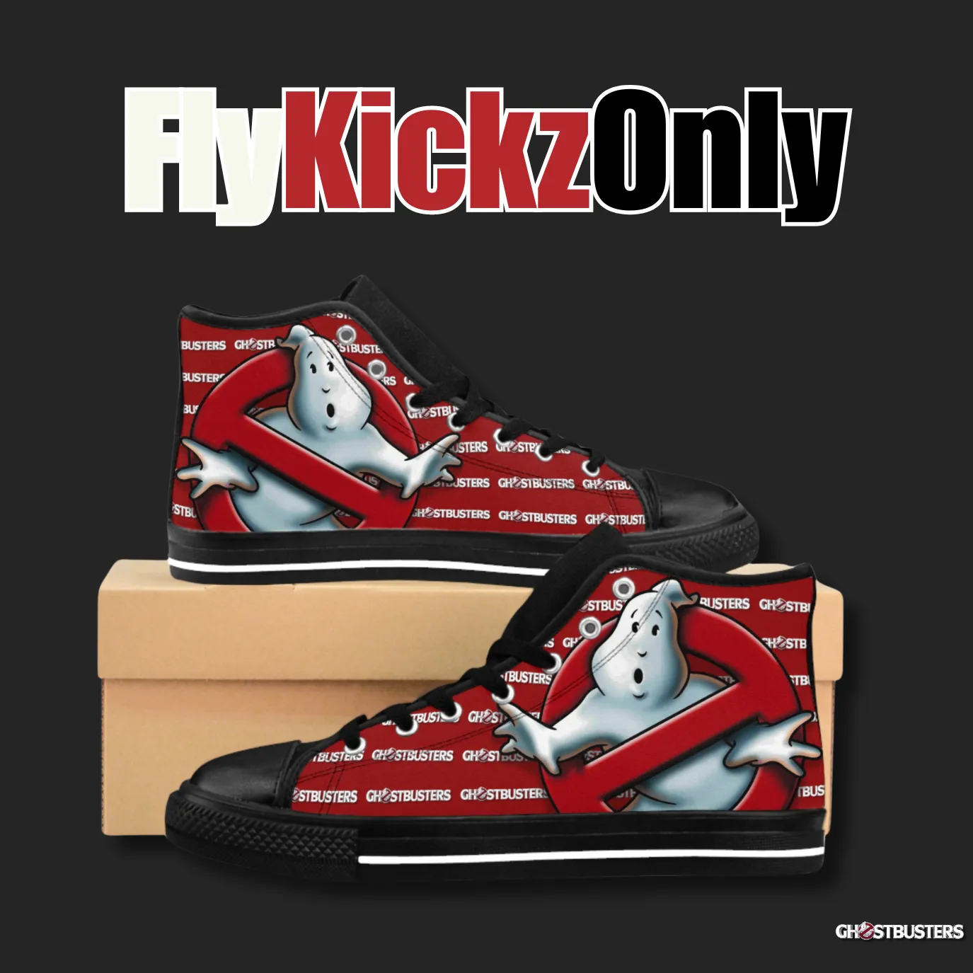 Vintage-Sealed "GHOSTBUSTERS" 3D Apparel Sneakers Custom| Brand New Men's Fashion By FlyKickzOnly
